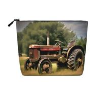 IPPONGET Old Tractor Photoes Farm Print vanity bag Single-layer Makeup Bag with Zippered Pouches for Women Cute and Portable