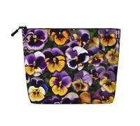 IPPONGET Pansy Perfection Print Print vanity bag Single-layer Makeup Bag with Zippered Pouches for Women Cute and Portable, Black, One Size, Black, One Size