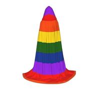 IPPONGET rainbow flag print hooded coat carnival theme party decorations vampire role play cosplay gothic