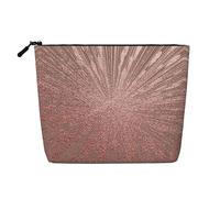 IPPONGET Rose Gold Pink Print vanity bag Single-layer Makeup Bag with Zippered Pouches for Women Cute and Portable, Black, One Size, Black, One Size