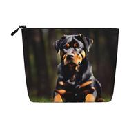 IPPONGET rottweiler wallpaper Print vanity bag Single-layer Makeup Bag with Zippered Pouches for Women Cute and Portable, Black, One Size, Black, One Size