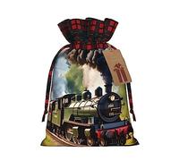 IPPONGET Steam Little Train Print Christmas Wrapping Bags Festive Gift Bags For Coworkers Weddings Parties More