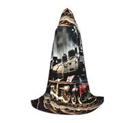 IPPONGET steam locomotive train print robe hooded carnival themed party decorations vampire role play cosplay gothic