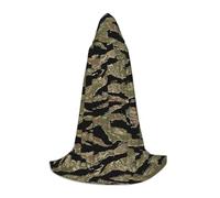 IPPONGET Tiger Stripe Camo Print Hooded Cloak Carnival Theme Party Decorations Vampire Role Play Gothic Cosplay