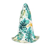 IPPONGET Tropical Beach Plant Design Print Jacket Hood Theme Carnival Party Decorations Vampire Role Play Gothic Cosplay