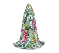 IPPONGET Tropical plants print hooded cape carnival themed party decorations vampire role play gothic cosplay