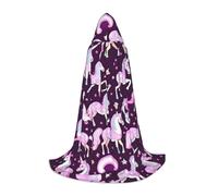 IPPONGET Unicorns Pink Print Hooded Cloak Carnival Theme Party Decorations Vampire Role Play Gothic Cosplay