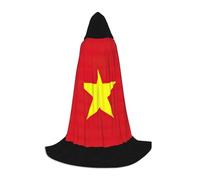 IPPONGET Vietnamese flag print hood cape carnival theme party decorations vampire role play gothic cosplay