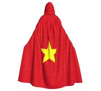 IPPONGET Vietnamese Flag Print Hooded Carnival Cloak for Women Men for Cosplay and Theme Party Cloak
