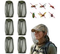 IPQNQVEY 6 Pack Midge Head Net Fine Mesh Insect Mosquito Face Cover Camping