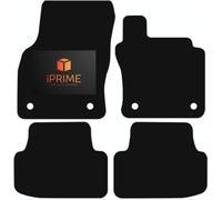 iPRIME Car Mats For VOLKSWAGEN T-Roc 2017-Onwards (4 Pcs) | Non Slip Car Floor Mats, All Weather Protection, Easy To Clean (White Trim, 450- GSM CARPET)