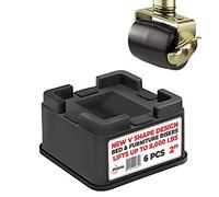 iPrimio Stackable Furniture Risers, Fits Caster Wheels - Square, 2 Inch Lift, Heavy Duty, 6 Pack, Up to 8000lbs - Bed Raising Blocks - Safe, Sturdy Bed Lifts for College Dorm Rooms, Couches, Desks