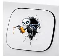 Iprokiu Skull Car Fuel Tank Cap Sticker Funny Crack Skeleton Fuel Lid Decal Waterproof 3D Vehicle Truck SUV Car Gas Cap Sticker Fuel Tank Cover Decor Cartoon Car Decal (Horror Skeleton)