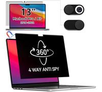 IPROKKO 360° Magnetic Privacy Screen Filter for MacBook Pro 13 Inch (2016-2022, M1, M2) and MacBook Air 13 (2018-2020, M1), Removable Laptop Privacy Filter Anti Glare Blue Light