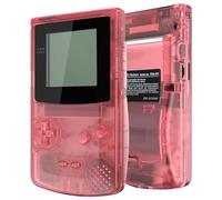 IPS Ready Upgraded eXtremeRate Cherry Pink Replacement Shell Full Housing Cover & Black Screen Lens for Gameboy Color - Fit for GBC OSD IPS & Regular IPS & Standard LCD - Console & IPS Screen Without