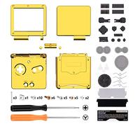 IPS Ready Upgraded eXtremeRate Chrome Gold Glossy Custom Replacement Housing Shell for Gameboy Advance SP GBA SP - Compatible with Both IPS & Standard LCD - Console & Screen NOT Included
