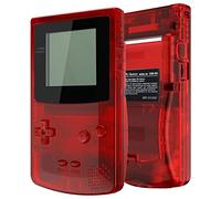 IPS Ready Upgraded eXtremeRate Clear Red Replacement Shell Full Housing Cover & Buttons for Gameboy Color - Fit for GBC OSD IPS & Regular IPS & Standard LCD - Console & IPS Screen NOT Included