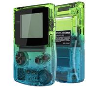 IPS Ready Upgraded eXtremeRate Gradient Translucent Green Blue Replacement Shell Full Housing Cover Buttons for Gameboy Color - Fit for OSD IPS & Regular IPS & Standard LCD - Not Console & IPS Screen