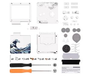 IPS Ready Upgraded eXtremeRate The Great Wave Custom Replacement Housing Shell for Gameboy Advance SP GBA SP - Compatible with Both IPS & Standard LCD - Console & Screen NOT Included