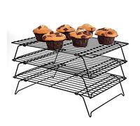 iPstyle 3 Tier Cooling Rack, Stackable Baking Rack Shelf, Kitchen Cookie Cooling Rack Baking Supplies for Bread Cake Biscuits and More (3-Tier Cooling Racks)