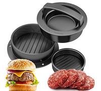 iPstyle Burger Press Patty Maker, Non-Stick Hamburger Mold Kit for Making Delicious Stuffed & Regular Beef Burgers, Perfect Shaped Patties, Black