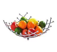 iPstyle Fruit Basket Countertop Fruit Bowl Holder & Decorative Bowl Stand with Free Screws, Perfect for Fruit, Vegetables, Snacks, Household Items, and Much More (Silver)