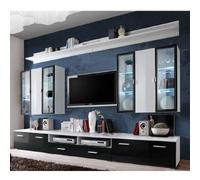 ipswich high gloss entertainment unit in black and white with led