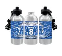 Ipswich Personalised Football Shirt Silver Aluminium Two Lid Unisex Water Bottle Gift