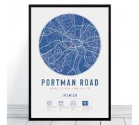 Ipswich Portam Road Stadium Map | Framed & Print Only Available | Minimalist Gift FC Football Fan Poster Art Artwork Gift For Him Memorabilia | Father's Day Christmas Birthday