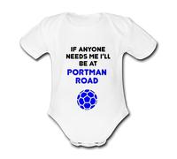 IPSWICH Stadium Football Personalised Unique Baby Vest Baby Grow Babygrow Cute Novelty Boys Girls Footy Funny Town