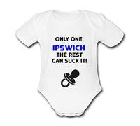 IPSWICH Suck It Football Personalised Unique Baby Vest Baby Grow Babygrow Cute Novelty Boys Girls Footy Funny Town