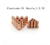 IPT-100 PT100 Plasma Electrode 52556 and Nozzle 51246 1.2mm Tip for Torch Cutter 20pcs Set with MT52556 WSP-061005 MT51246.12 WSP-061009 Compatible Consumables