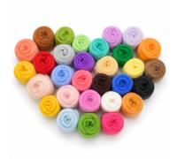 iptek 30 Colors Needle Felting Wool, Wool Roving 3g per Color, 3.17 oz Total, Premium Felting Wool for DIY Craft, Fiber Art and Hand Spinning, Needle Felting Supplies, Felting Kit