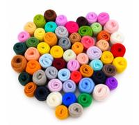 iptek 60 Colors Needle Felting Wool, Wool Roving 3g per Color, 6.35 oz Total, Premium Felting Wool for DIY Craft, Fiber Art and Hand Spinning, Needle Felting Supplies, Felting Kit