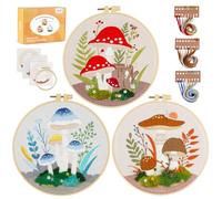 iptek Beginner Embroidery Kits for Adults DIY Starter Kit with,Cross Stitch Kits for Beginners,Stamped Patterns,Embroidery Hoop,Colorful Threads,Tools,Step by Step Instructions & Video Tutorial