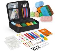 iptek Crochet Kit for Beginners Adults，Crochet Yarn for Beginners, 10colors Total Crochet Yarn Kits with Easy-to -See Stitches，Includes Basic Stitch Guide and extensive amigurumi Video tutorials.