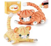 iptek Crochet Kit for Beginners Animal,Crochet Animal Kits,Crocheting Kit for Starters,Learn to Crochet with Step-by-Step Video Tutorials,Beginner Crochet Kits Adults(Yellow Cat + Orange Cat )