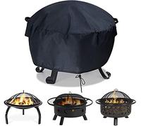 Iptienda Fire Pit Cover, 66x31cm Firepit Covers Waterproof, Round Firepit Cover Gas Fire Pit Covers Anti-UV with Drawstring for small firepits