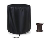 Iptienda Small Round Table Cover, 52x58cm Patio Furniture Cover Waterproof, Cooling Table Covers with Drawstring, Ice Bucket Dining Tables Covers for Outdoor Small Tables-Black