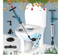 Iptienda Toilet Plunger, Heavy Duty Toilet Plunger Unblocker with Barometric Indicator and 360° Unclogging Head with Holder Drain Unblocker Toilet unblocker for Unblocking Toilet, Sink, Bathtub, Drain