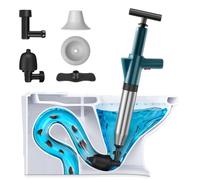 Iptienda Toilet Unblocker, Plunger Toilet Unblockers, High Pressure Plunger with Visual Barometer and Adapters, Toilets Unblocker Heavy Duty for Unblocking Toilets, Sink, Bathtub, Floor, Drain-Green
