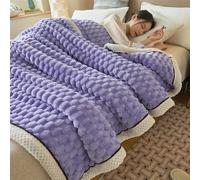 IPUDIS Weighted blanket，weighted blankets adult Large Fleece Blanket Throws for adults Sofas Soft Warm Throw Over Sofa Bed Blanket(Purple,120 * 200cm)