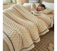 IPUDIS Weighted blanket，weighted blankets adult Large Fleece Blanket Throws for adults Sofas Soft Warm Throw Over Sofa Bed Blanket(Off-white,180 * 200cm)