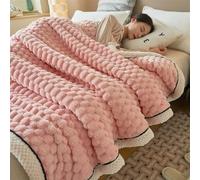 IPUDIS Weighted blanket，weighted blankets adult Large Fleece Blanket Throws for adults Sofas Soft Warm Throw Over Sofa Bed Blanket(Tender pink,120 * 200cm)