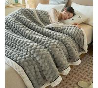 IPUDIS Weighted blanket，weighted blankets adult Large Fleece Blanket Throws for adults Sofas Soft Warm Throw Over Sofa Bed Blanket(Grey,150 * 200cm)