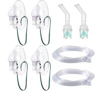 Ipuuyiki 2 Set Nebulizer Replacement Kit for Adult, Transparent with Skin/White hue, Polypropylene (PP), 10.5*6.5 cm