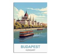 iPuzou Budapest Hungary Vintage Travel Posters 08x12inch(20x30cm) Canvas Wall Decor, Wall Art Posters Prints Paintings Pictures for Living Room