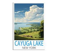 iPuzou Cayuga Lake New York Vintage Travel Posters 08x12inch(20x30cm) Canvas Wall Decor, Wall Art Posters Prints Paintings Pictures