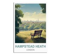 iPuzou Hampstead Heath London Vintage Travel Posters 20x30inch(50x75cm) Canvas Wall Decor, Wall Art Posters Prints Paintings Pictures for Living Room