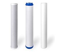 IPW Industries Inc 20" x 2.5" Replacement Water Filters Cartridges Sediment, CTO Carbon Block, GAC for 20 Inch Whole House System